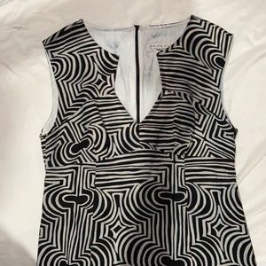 Trina Turk Dress- grey with stripes (size 10)
